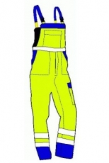 KÜBLER Warnschutzlatzhose Arbeitslatzhose Warnkleidung High Visibility Dress warngelb kornblau