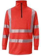 KÜBLER-Warnschutz, Warn-Zip-Sweater, REFLECTIQ, PSA 2, ca.300g/m², warnrot

