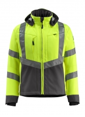 MASCOT-Warnschutz, Warn-Soft Shell Jacke, Blackpool,  360 g/m², gelb/dunkelanthrazit