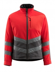 MASCOT-Warnschutz, Warn-Fleecejacke, Sheffield,  345 g/m², rot/dunkelanthrazit