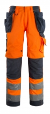 MASCOT-Warnschutz, Warn-Bund-Hose, Wigan, 290 g/m², orange/schwarzblau