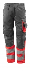 MASCOT-Warnschutz, Warn-Bund-Hose, Leeds, 290 g/m², dunkelanthrazit/rot