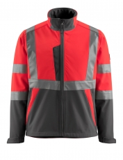 MASCOT-Warnschutz, Softshell-Warn-Jacke, Kiama,  280 g/m², rot/dunkelanthrazit