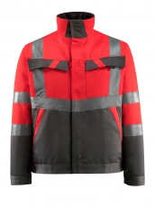 MASCOT-Warnschutz, Warn-Jacke, Forster,  285 g/m², rot/dunkelanthrazit