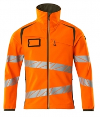 MASCOT-Warnschutz, Softshell-Warn-Jacke, ACCELERATE SAFE, warnorange/moosgrün
