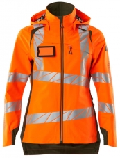 MASCOT-Warnschutz, Warn-Damen Hard Shell Jacke, ACCELERATE SAFE, warnorange/moosgrün