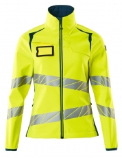 MASCOT-Warnschutz, Damen-Softshell-Warn-Jacke, ACCELERATE SAFE, warngelb/dunkelpetroleum