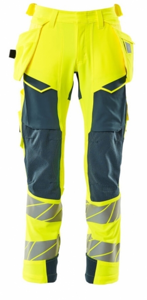 MASCOT-Workwear, Warnschutz-Bundhose, ACCELERATE SAFE, warngelb/dunkelpetroleum