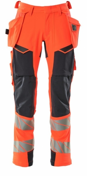 MASCOT-Warnschutz, Warn-Bund-Hose, ACCELERATE SAFE, warnrot/schwarzblau