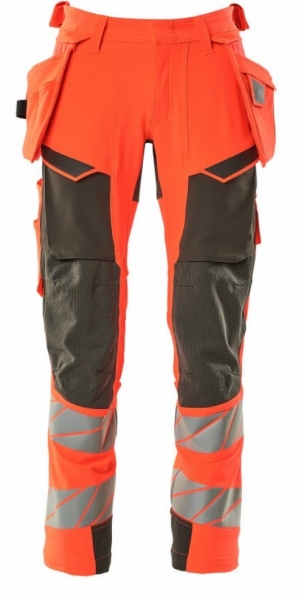MASCOT-Warnschutz, Warn-Bund-Hose, ACCELERATE SAFE, warnrot/dunkelanthrazit