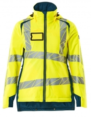 MASCOT-Warnschutz, Warn-Damen-Winterjacke, ACCELERATE SAFE, warngelb/dunkelpetroleum