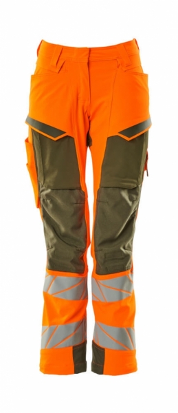 MASCOT-Warnschutz, Warnschutz-Damen Bundhose, DIAMOND, warnorange/moosgrün