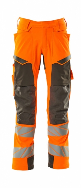 MASCOT-Warnschutz, Warnschutz-Bundhose, ULTIMATE STRETCH, warnorange/schwarzblau