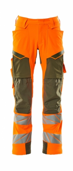 MASCOT-Warnschutz, Warnschutz-Bundhose, ULTIMATE STRETCH, warnorange/schwarzblau