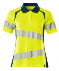 MASCOT-Warnschutz, Warn-Damen Polo-Shirt, ACCELERATE SAFE, warngelb/dunkelpetroleum