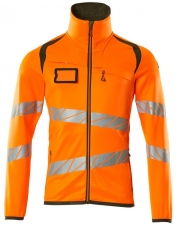 MASCOT-Warnschutz, Warn-Fleecepullover, ACCELERATE SAFE, warnorange/moosgrün