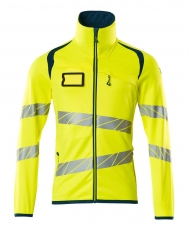 MASCOT-Warnschutz, Warn-Fleecepullover, ACCELERATE SAFE, warngelb/dunkelpetroleum