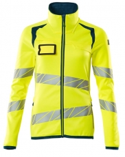 MASCOT-Warnschutz, Warn-Damen Fleecepullover, ACCELERATE SAFE, warngelb/dunkelpetroleum