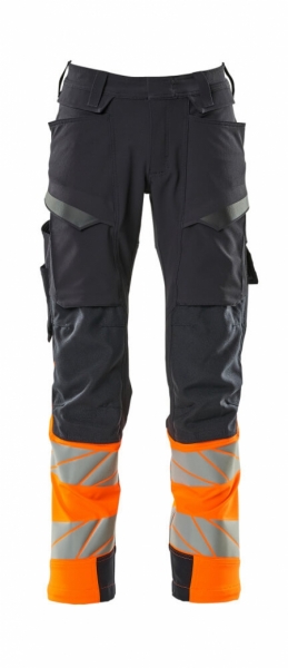 MASCOT-Warnschutz, Warnschutz-Bundhose, ULTIMATE STRETCH, schwarzblau/warnorange