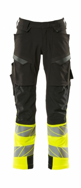 MASCOT-Warnschutz, Warnschutz-Bundhose, ULTIMATE STRETCH, schwarz/warngelb