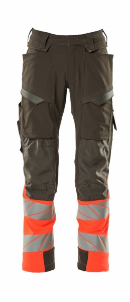 MASCOT-Warnschutz, Warnschutz-Bundhose, ULTIMATE STRETCH, dunkelanthrazit/warnrot