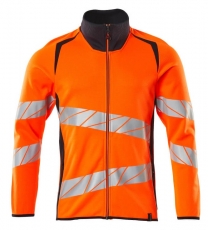 MASCOT-Warnschutz, Warn-Sweatshirt mit Reißverschluss, ACCELERATE SAFE, warnorange/schwarzblau