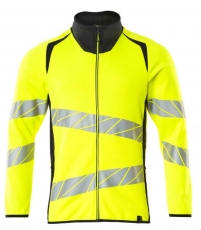 MASCOT-Warnschutz, Warn-Sweatshirt mit Reißverschluss, ACCELERATE SAFE, warngelb/schwarzblau