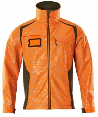 MASCOT-Warnschutz, Warn-Softshell Jacke, ACCELERATE SAFE, high vis orange/moosgrün