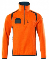 MASCOT-Warnschutz, Warn-Fleecepullover, ACCELERATE SAFE, high vis orange/dunkelpetroleum