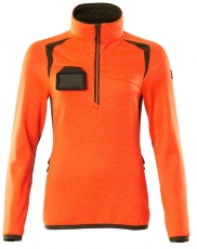 MASCOT-Warnschutz, Warn-Damen Fleecepullover, ACCELERATE SAFE, high vis orange/moosgrün