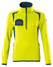MASCOT-Warnschutz, Warn-Damen Fleecepullover, ACCELERATE SAFE, high vis gelb/dunkelpetroleum