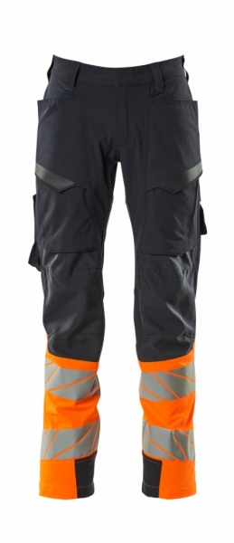MASCOT-Warnschutz, Warnschutz-Bundhose, ULTIMATE STRETCH, schwarzblau/warnorange