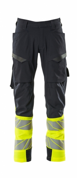 MASCOT-Warnschutz, Warnschutz-Bundhose, ULTIMATE STRETCH, schwarzblau/warngelb