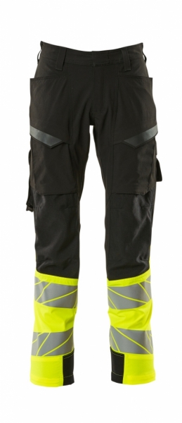 MASCOT-Warnschutz, Warnschutz-Bundhose, ULTIMATE STRETCH, schwarz/warngelb