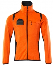 MASCOT-Warnschutz, Warn-Fleecepullover, ACCELERATE SAFE, high vis orange/schwarzblau