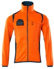MASCOT-Warnschutz, Warn-Fleecepullover, ACCELERATE SAFE, high vis orange/dunkelpetroleum