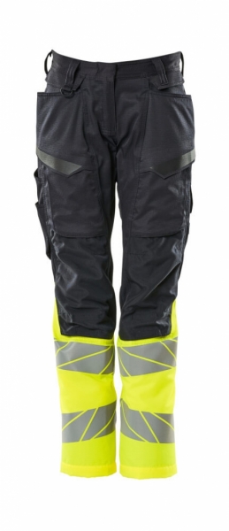 MASCOT-Warnschutz-Damen Bundhose, DIAMOND, ACCEL SAFE, schwarzblau/warngelb