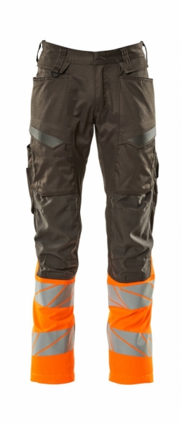 MASCOT-Warnschutz, Warnschutz-Bundhose mit Knietaschen, ACCEL SAFE, dunkelanthrazit/warnorange