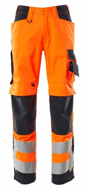 MASCOT-Warnschutz, Warn-Bund-Hose, SAFE SUPREME, mit Knietaschen, warnorange/schwarzblau