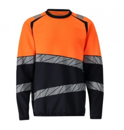 MASCOT® ACCELERATE SAFE Sweatshirt Premiun, Schwarzblau/Orange