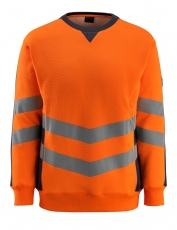 MASCOT-Warnschutz, Warn-Sweatshirt, Wigton,  310 g/m², orange/schwarzblau
