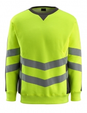 MASCOT-Warnschutz, Warn-Schutz-Sweatshirt, Wigton, SAFE SUPREME, 310 g/m², gelb/dunkelanthrazit