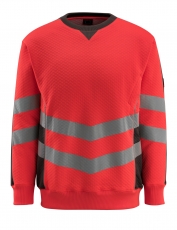 MASCOT-Warnschutz, Warn-Sweatshirt, Wigton,  310 g/m², rot/dunkelanthrazit