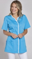 LEIBER-Jobwear, Damen-Kasack, türkis/weiss