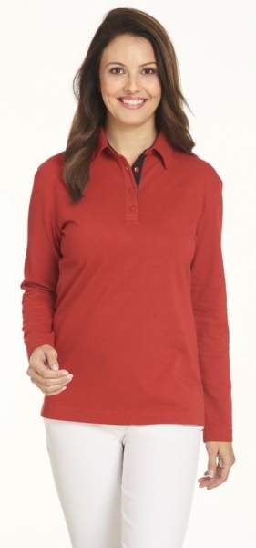 LEIBER-Jobwear, Polo-Shirt für Sie & Ihn, 1/1 Arm, ca. 220g/m², rot/schwarz