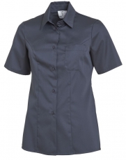 LEIBER-Jobwear, Damen-Bluse, kurzarm, dunkelgrau