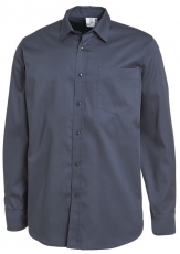 LEIBER-Jobwear, Herren-Hemd, langarm, dunkelgrau