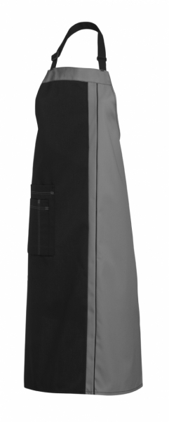 LEIBER-Jobwear, Latzschürze, Arbeits-Berufs-Schürze, Vorbinder, ca. 215g/m², schwarz/silbergrau