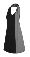 LEIBER-Jobwear, Damen-Latzschürze, Arbeits-Berufs-Schürze, Vorbinder, ca. 215g/m², schwarz/silbergrau