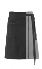 LEIBER-Jobwear, Vorbinder, Arbeits-Berufs-Schürze, ca. 215 g/m², schwarz/silbergrau